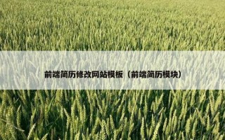 前端简历修改网站模板（前端简历模块）