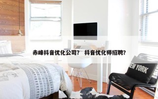 赤峰抖音优化公司？ 抖音优化师招聘？