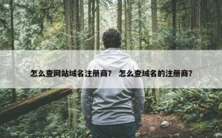 怎么查网站域名注册商？ 怎么查域名的注册商？