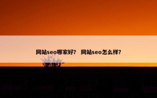 网站seo哪家好？ 网站seo怎么样？