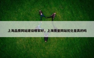 上海品质网站建设哪家好，上海质量网站优化是真的吗