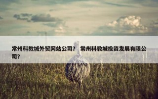 常州科教城外贸网站公司？ 常州科教城投资发展有限公司？