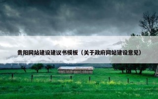 贵阳网站建设建议书模板（关于政府网站建设意见）