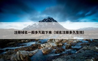 注册域名一般多久能下来（域名注册多久生效）
