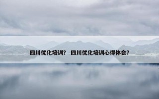四川优化培训？ 四川优化培训心得体会？