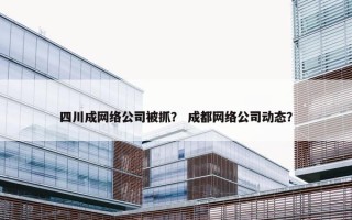 四川成网络公司被抓？ 成都网络公司动态？
