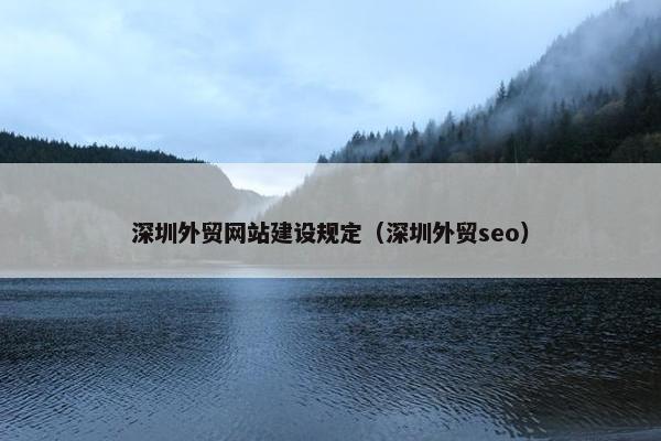 深圳外贸网站建设规定（深圳外贸seo）-第1张图片-冷动云