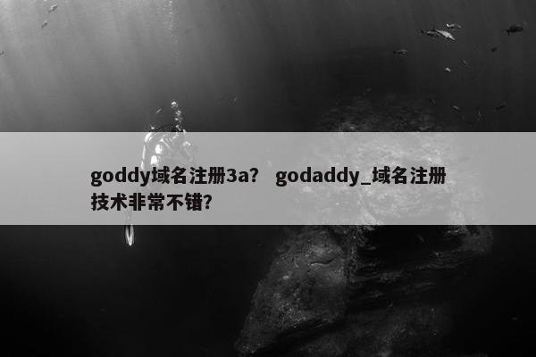 goddy域名注册3a？ godaddy_域名注册技术非常不错？-第1张图片-冷动云