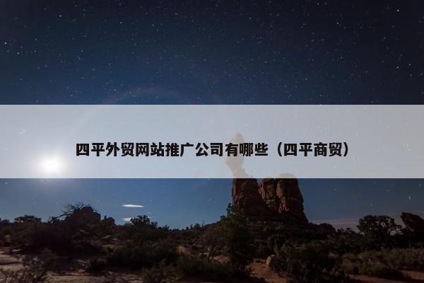 四平外贸网站推广公司有哪些（四平商贸）-第1张图片-冷动云