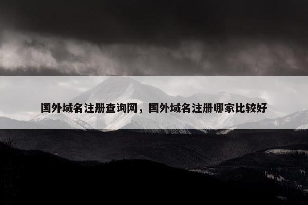 国外域名注册查询网，国外域名注册哪家比较好-第1张图片-冷动云