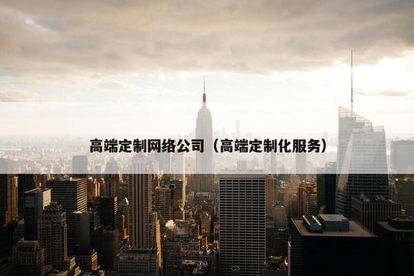 高端定制网络公司（高端定制化服务）-第1张图片-冷动云