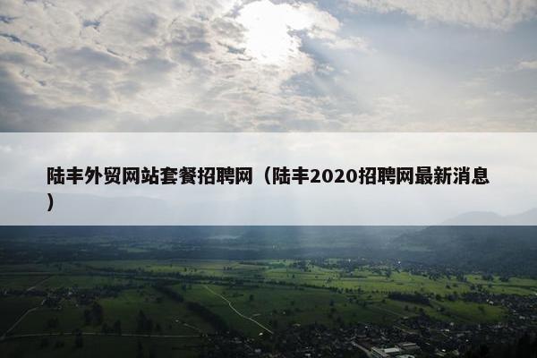 陆丰外贸网站套餐招聘网（陆丰2020招聘网最新消息）-第1张图片-冷动云