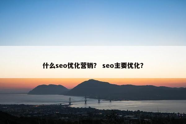什么seo优化营销？ seo主要优化？-第1张图片-冷动云