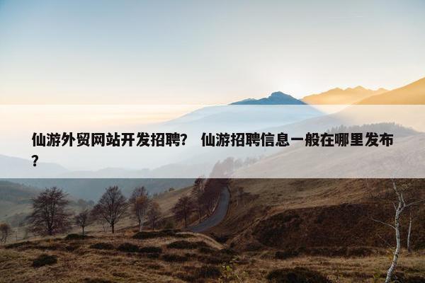 仙游外贸网站开发招聘？ 仙游招聘信息一般在哪里发布？-第1张图片-冷动云