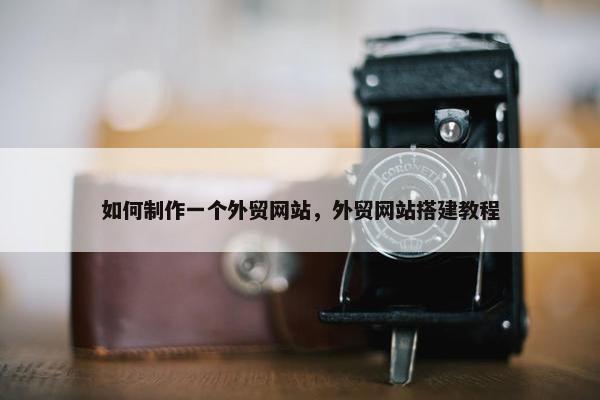 如何制作一个外贸网站，外贸网站搭建教程-第1张图片-冷动云