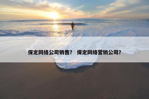 保定网络公司销售？ 保定网络营销公司？-第1张图片-冷动云