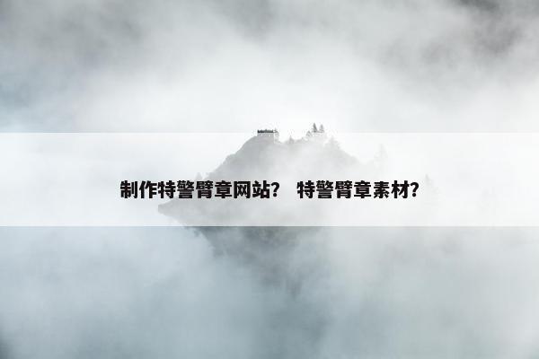 制作特警臂章网站？ 特警臂章素材？-第1张图片-冷动云