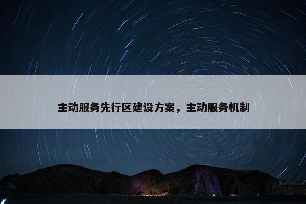 主动服务先行区建设方案，主动服务机制-第1张图片-冷动云