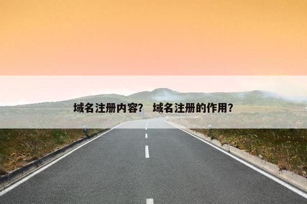 域名注册内容？ 域名注册的作用？-第1张图片-冷动云