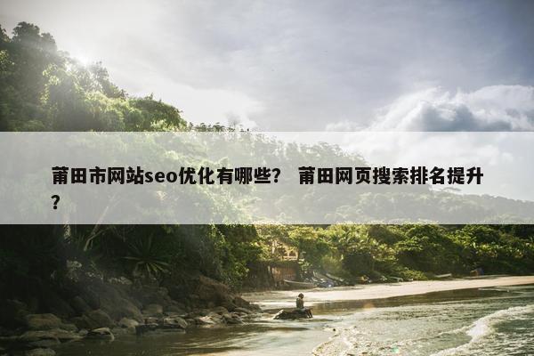 莆田市网站seo优化有哪些？ 莆田网页搜索排名提升？-第1张图片-冷动云