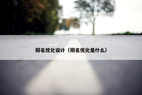 排名优化设计（排名优化是什么）-第1张图片-冷动云