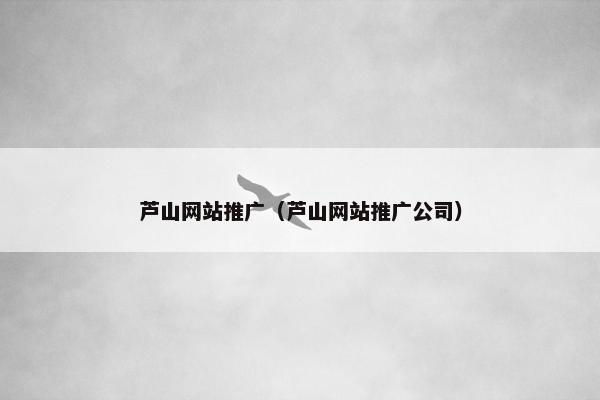 芦山网站推广（芦山网站推广公司）-第1张图片-冷动云