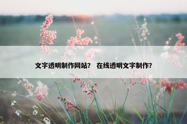 文字透明制作网站？ 在线透明文字制作？-第1张图片-冷动云