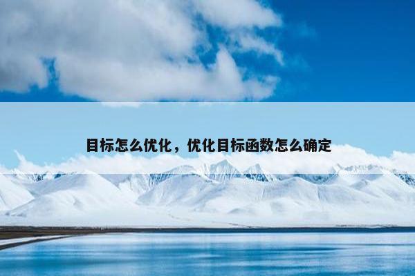 目标怎么优化，优化目标函数怎么确定-第1张图片-冷动云