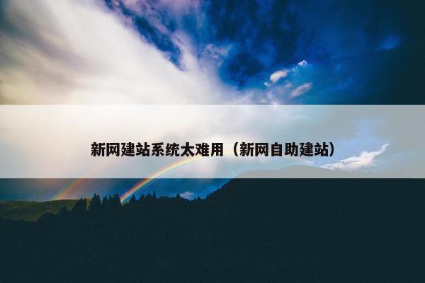 新网建站系统太难用（新网自助建站）-第1张图片-冷动云