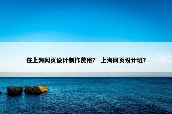 在上海网页设计制作费用？ 上海网页设计班？-第1张图片-冷动云