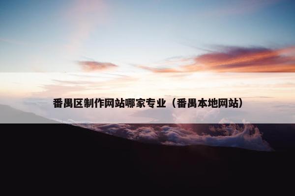 番禺区制作网站哪家专业（番禺本地网站）-第1张图片-冷动云
