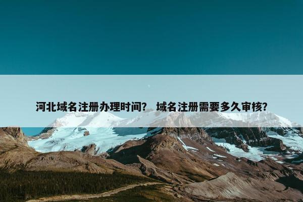 河北域名注册办理时间？ 域名注册需要多久审核？-第1张图片-冷动云