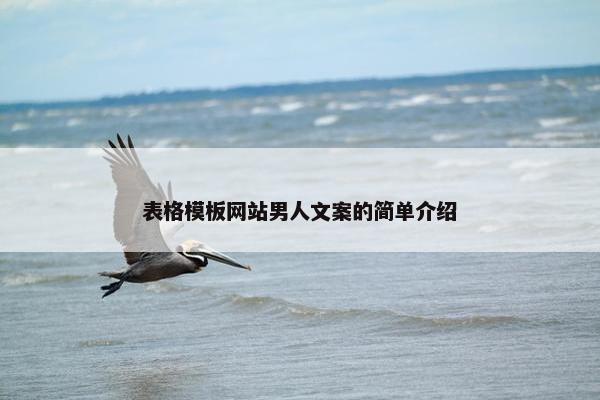 表格模板网站男人文案的简单介绍-第1张图片-冷动云