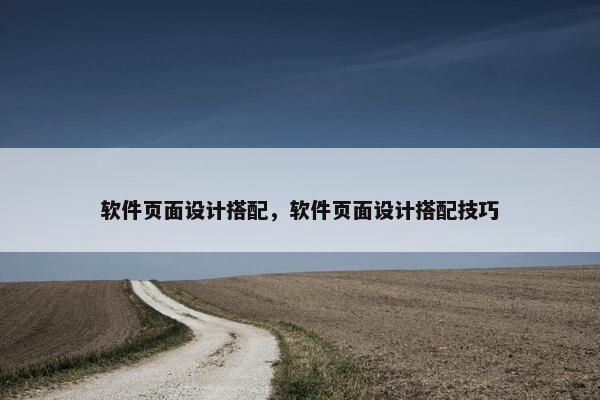 软件页面设计搭配，软件页面设计搭配技巧-第1张图片-冷动云