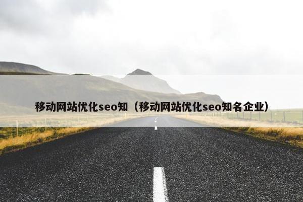 移动网站优化seo知（移动网站优化seo知名企业）-第1张图片-冷动云