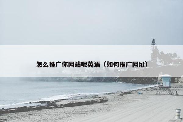 怎么推广你网站呢英语（如何推广网址）-第1张图片-冷动云