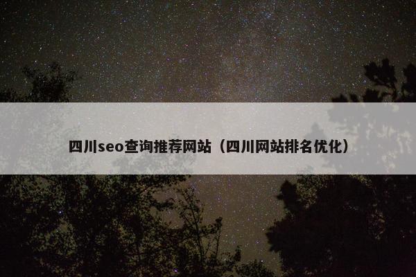 四川seo查询推荐网站（四川网站排名优化）-第1张图片-冷动云