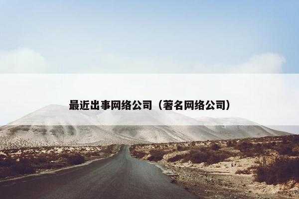 最近出事网络公司（著名网络公司）-第1张图片-冷动云