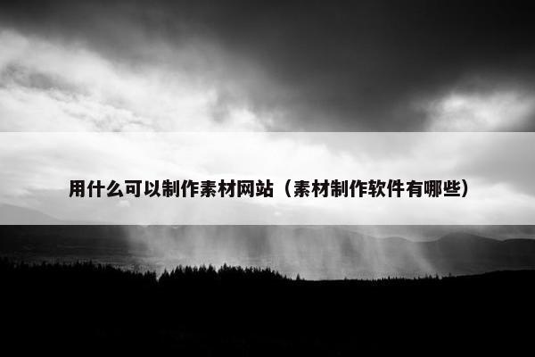 用什么可以制作素材网站（素材制作软件有哪些）-第1张图片-冷动云