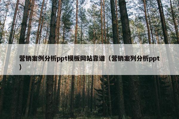 营销案例分析ppt模板网站靠谱（营销案列分析ppt）-第1张图片-冷动云