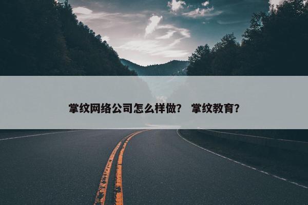 掌纹网络公司怎么样做？ 掌纹教育？-第1张图片-冷动云
