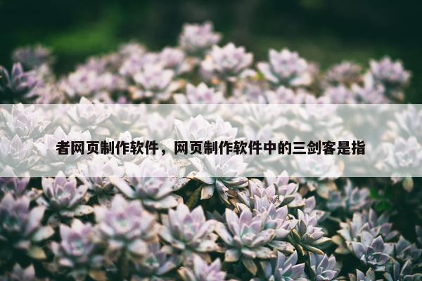 者网页制作软件，网页制作软件中的三剑客是指-第1张图片-冷动云