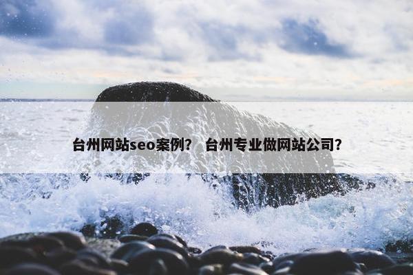 台州网站seo案例？ 台州专业做网站公司？-第1张图片-冷动云