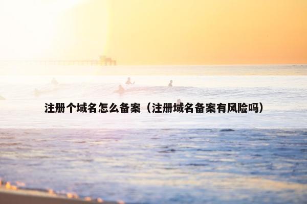 注册个域名怎么备案（注册域名备案有风险吗）-第1张图片-冷动云