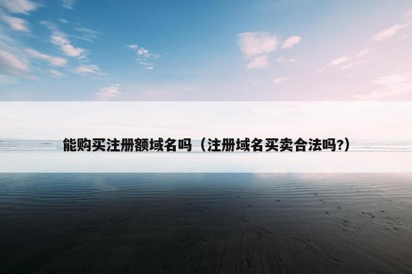 能购买注册额域名吗（注册域名买卖合法吗?）-第1张图片-冷动云
