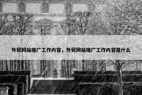 外贸网站推广工作内容，外贸网站推广工作内容是什么-第1张图片-冷动云