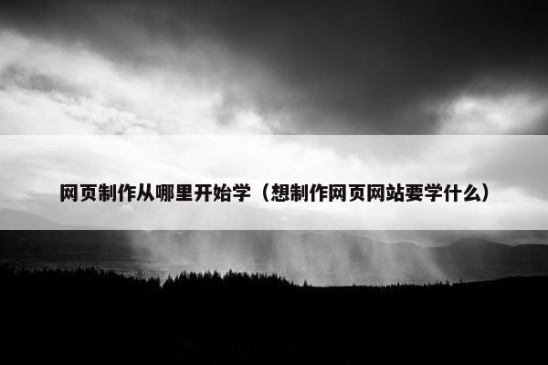 网页制作从哪里开始学（想制作网页网站要学什么）-第1张图片-冷动云