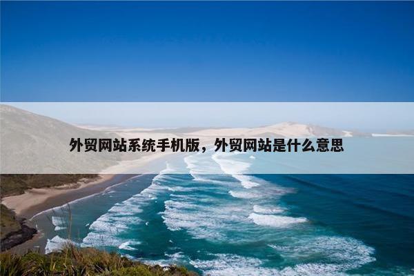外贸网站系统手机版，外贸网站是什么意思-第1张图片-冷动云