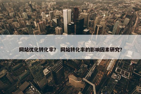 网站优化转化率？ 网站转化率的影响因素研究？-第1张图片-冷动云