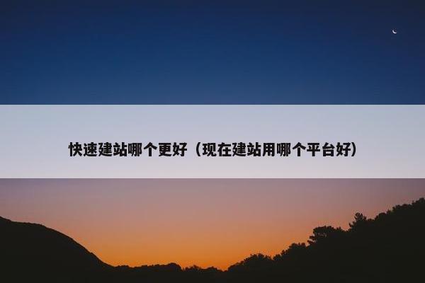 快速建站哪个更好（现在建站用哪个平台好）-第1张图片-冷动云